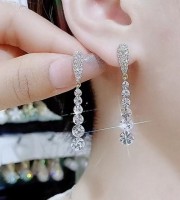 Korean Fashion Zircon Crystal Water Drop Earrings For Women with Jewelry Box Gift (YR06)