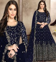 Georgette Navy-blue Embroidery Work Anarkali Suit (DNU04)