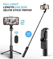 LED Selfie Stick Tripod with Wireless Bluetooth Remote Light for IOS-Android Smartphone