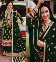 Green Georgette Embroidered Pakistani Suit (RG37)