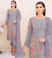 Light Purple  Georgette Embroidery pant Salwar Kameez (GP08)