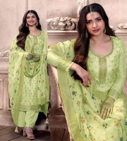Exclusive Lemon Georgette Embroidery Designer Unstitched suit (WS23)