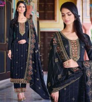 Unstitched Black Shalwar Kameez Weightless Georgette Embroidery Work (USB02)